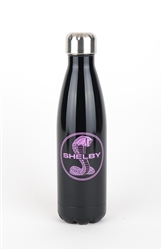 Black Water Bottle with Pink Shelby Snake