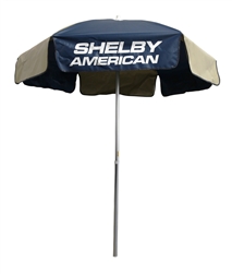 Shelby American Patio Umbrella-Tan/Blue
