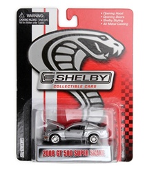1:64 2008 GT500 Super Snake Silver w/ Black Stripes
