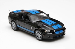 1:18 2010 Shelby GT500 Black w/ Grabber Blue Stripes