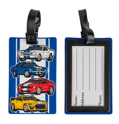 Shelby 4-Car Rubber Luggage Tag - Blue/Multicolor