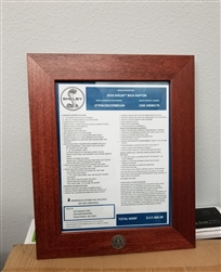 Shelby American Certificate Frame