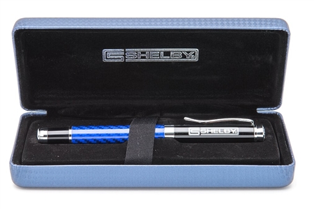 Blue Carbon Fiber Designed Pen with Box