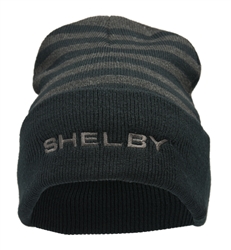 Shelby Striped Charcoal Beanie