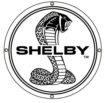 Black and White Shelby Snake Disc Metal Sign