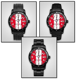 Personalized Shelby Watch- Red w/ White Stripes