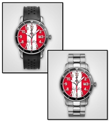 Personalized Shelby "Colors" Watch- Red w/ White Stripes