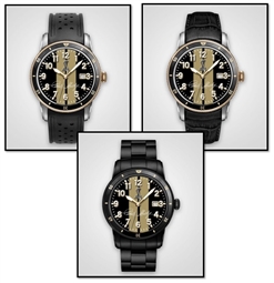 Personalized Shelby "Colors" Watch- Black w/ Gold Stripes