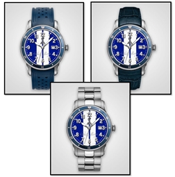 Personalized Shelby "Colors" Watch- Blue w/ White Stripes