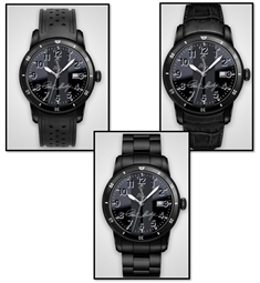 Personalized Shelby "Colors" Watch- Black w/ Black Stripes