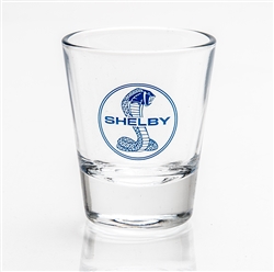 Glass Shot Glass with Blue Shelby Snake