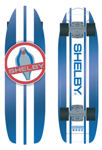 Blue Cobra Aluminum Higgs Skateboard with White Stripes