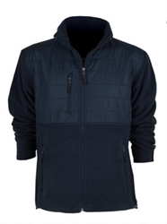 CS Quilted Overlay Navy Fleece Jacket