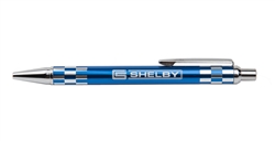 Shelby Checkered Pen - Blue/Silver