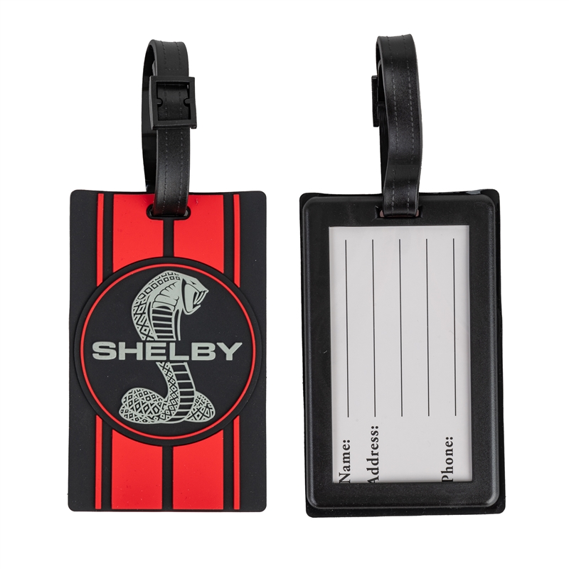 Shelby Tiff Circle Rubber Luggage Tag - Red/Black