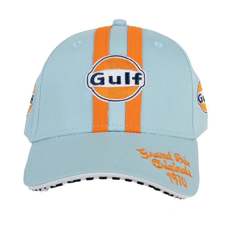 Gulf Racing Hat - Gulf Blue / Red Orange Stripes