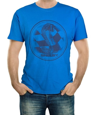 Men's Shelby Checkered Flag Royal Blue T-Shirt