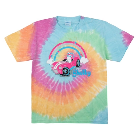 Shelby Pastel Rainbow Tie Dye  Unicorn Youth T-Shirt