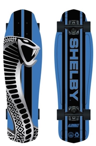 Grabber Blue Snake Aluminum MULLET Skateboard with Black Stripes