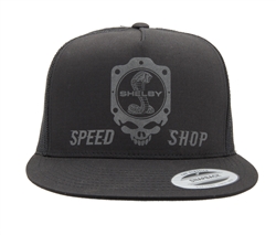 Speed Shop Skull Black Snapback Hat