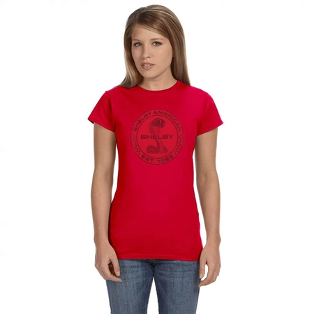 Ladies Rhinestone Bling Snake Red T-shirt