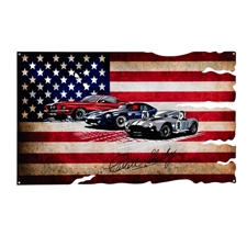 Shelby Vintage Cars Flag Metal Sign