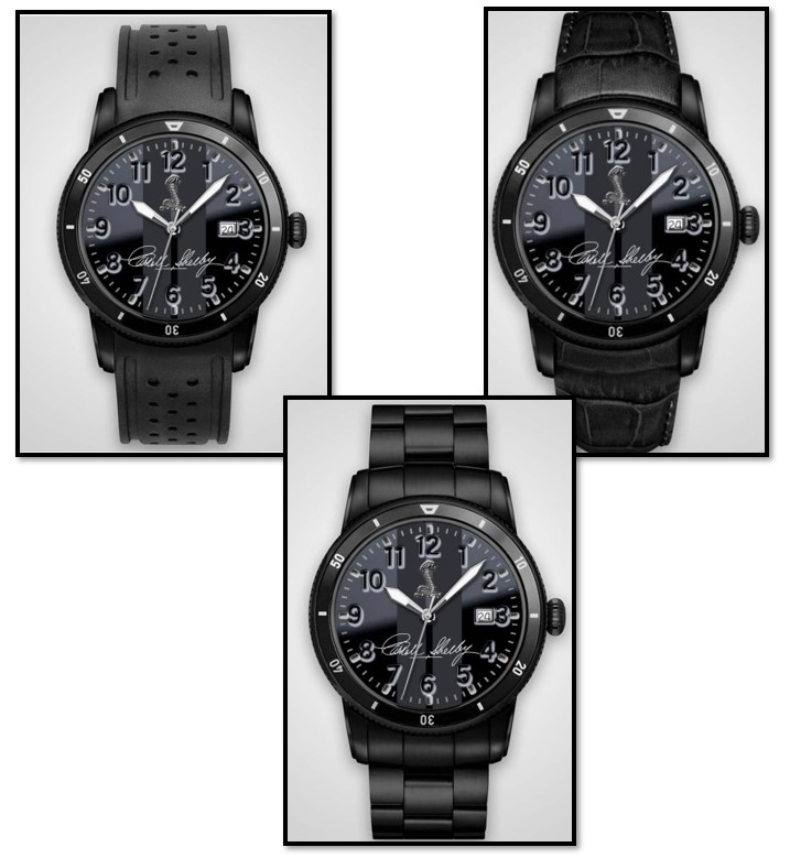 Personalized Shelby "Colors" Watch- Black w/ Black Stripes