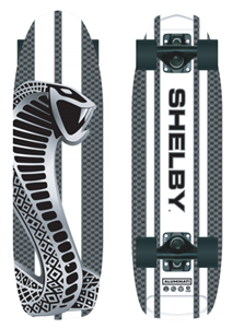 Carbon Fiber Super Snake Aluminum Higgs Skateboard with White Stripes