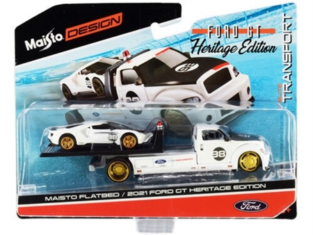 1:64 2021 Ford GT Heritage Edition Diecast- White #98