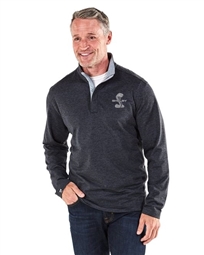 Shelby Contrast Quarter Zip- Dark Heather Grey