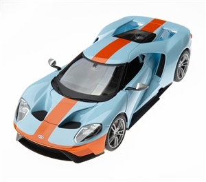1:18 2019 Ford GT Light Blue with Orange Diecast