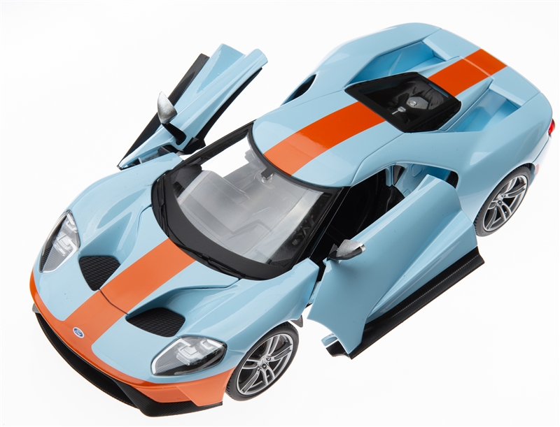 1:18 2019 Ford GT Light Blue with Orange Diecast