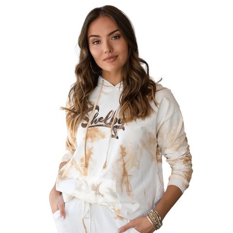 Shelby Women's Rose Gold Tie Dye Hoody