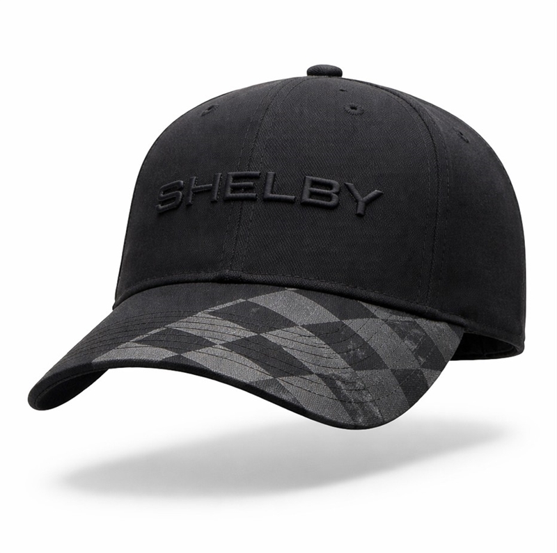Black on Black Checkered Brim Hat