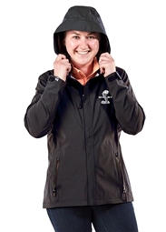 Shelby Ladies Hooded Rain Jacket - Black