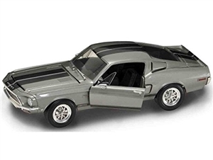 1:18 1968 Silver Shelby Mustang GT500KR Diecast
