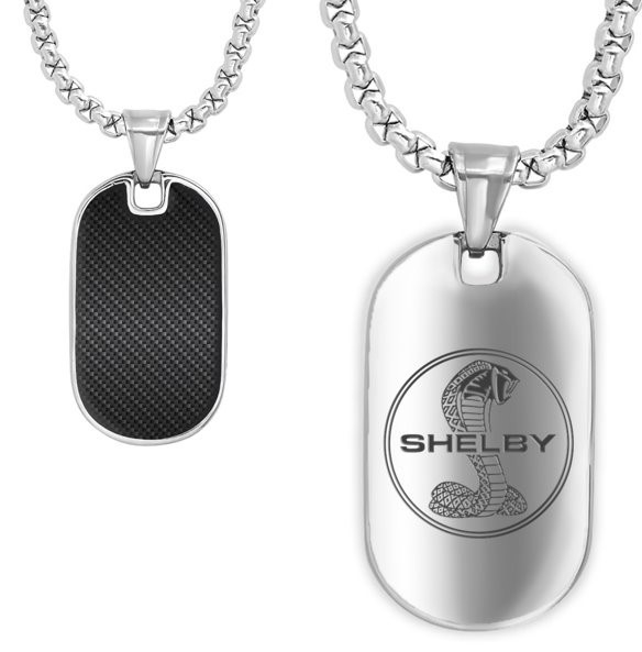 Men's Engravable Stainless Steel Dog Tag Necklace with Carbon