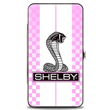 Pink Shelby Checkered Hinged Wallet