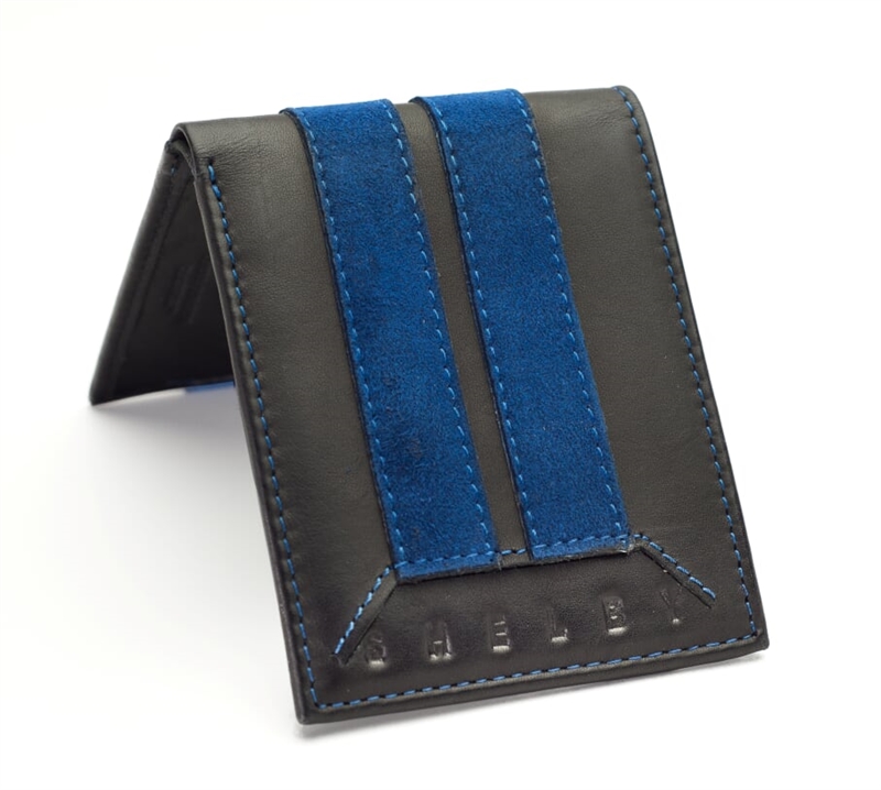 Shelby Cobra Wallet, Alcantara Blue Stripes