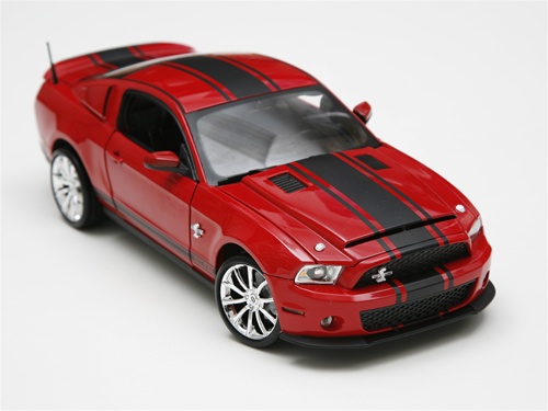 1:18 2010 Shelby GT500 Super Snake Red w/ Black Stripes