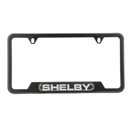 Shelby Carbon Fiber Name Plate Black Powder Coated License Plate Frame