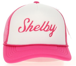 Shelby Ladies 2-Tone Trucker Mesh Hat - White/Hot Pink