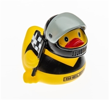 Racer Rubber Duck with Black Helmet