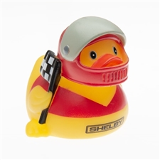 Racer Rubber Duck with Red Helmet