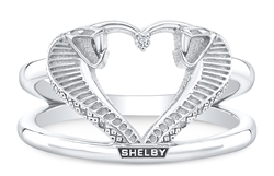 Shelby Snake Double Band Silver Ring - Size 7