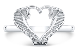 Shelby Snake Silver Heart Ring - Size 7