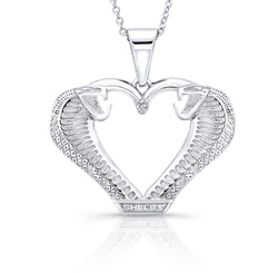 Women's Snake Heart Silver Necklace
