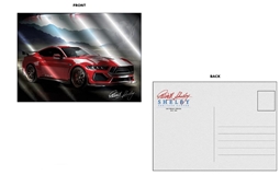 Shelby 2D Foil Postcard- Red Shelby