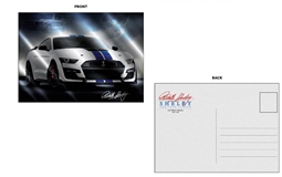Shelby 2D Foil Postcard- White Shelby
