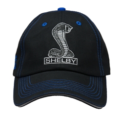 Super Snake Black Hat w/ Blue Stitching